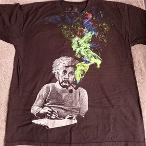 Albert Einstein Graphic Smoking Galaxy T-Shirt
